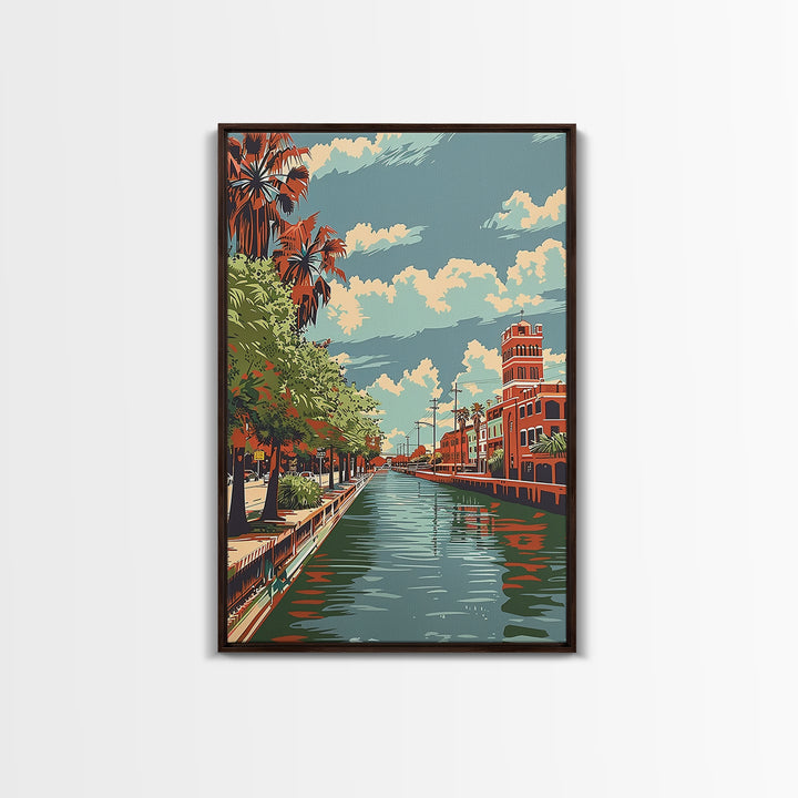Brownsville Travel Poster, Framed Canvas Print, Retro Wall Art, Travel Print, Retro Travel Print, Vintage Travel Art, City Art Print