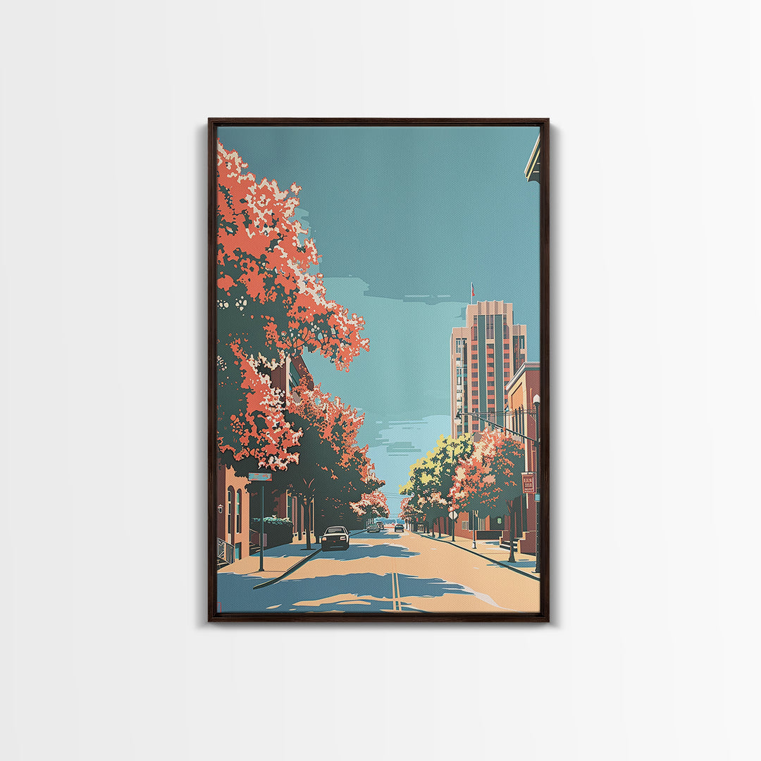 Carrollton Travel Poster, Framed Canvas Print, City Art Print, Travel Wall Art, Vintage Travel Print, Wall Art, Living Room Wall Art