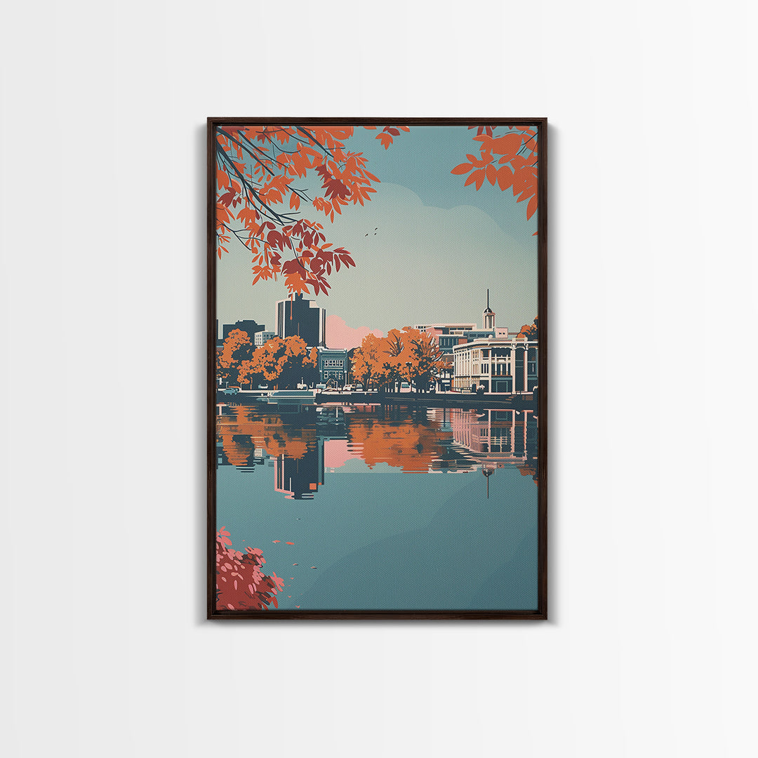 Columbia South Carolina Travel Poster, Canvas Print, Travel Prints, Landscape Art, Travel Wall Decor, Retro Travel Print, Home Decor