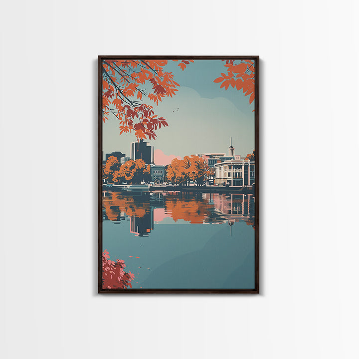 Columbia South Carolina Travel Poster, Canvas Print, Travel Prints, Landscape Art, Travel Wall Decor, Retro Travel Print, Home Decor