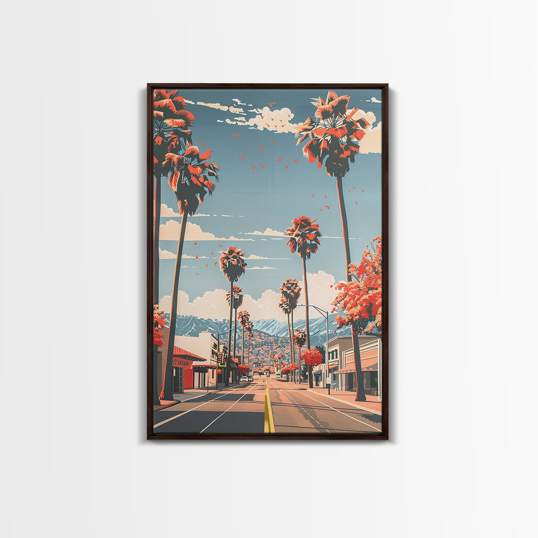 El Cajon Travel Poster, Framed Canvas Print, Travel Wall Art, City Wall Art, Vintage City Poster, Wanderlust Gift, Minimalist Poster
