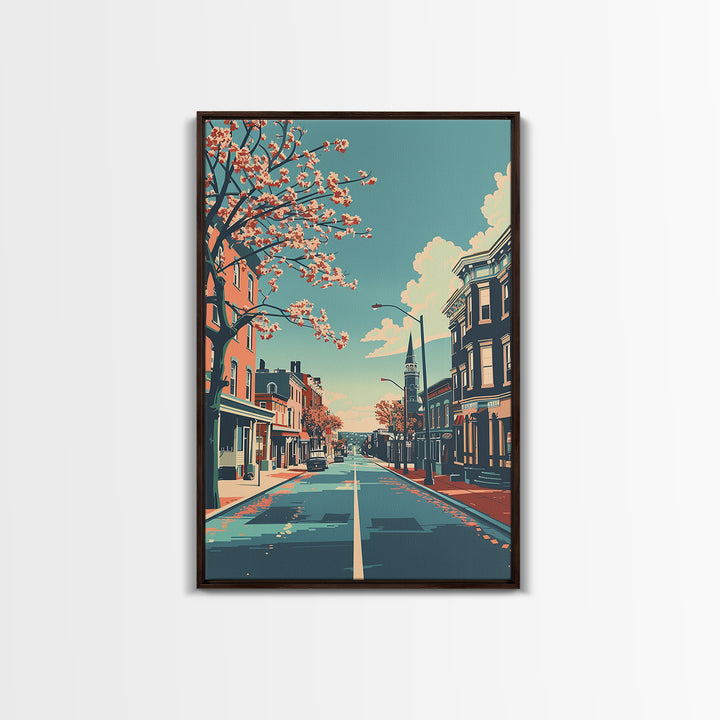 Elizabeth Travel Poster, Canvas Print, Vintage Travel Print, City Wall Art, Art Print, Gallery Wall Set, Travel Print, Landscape Art