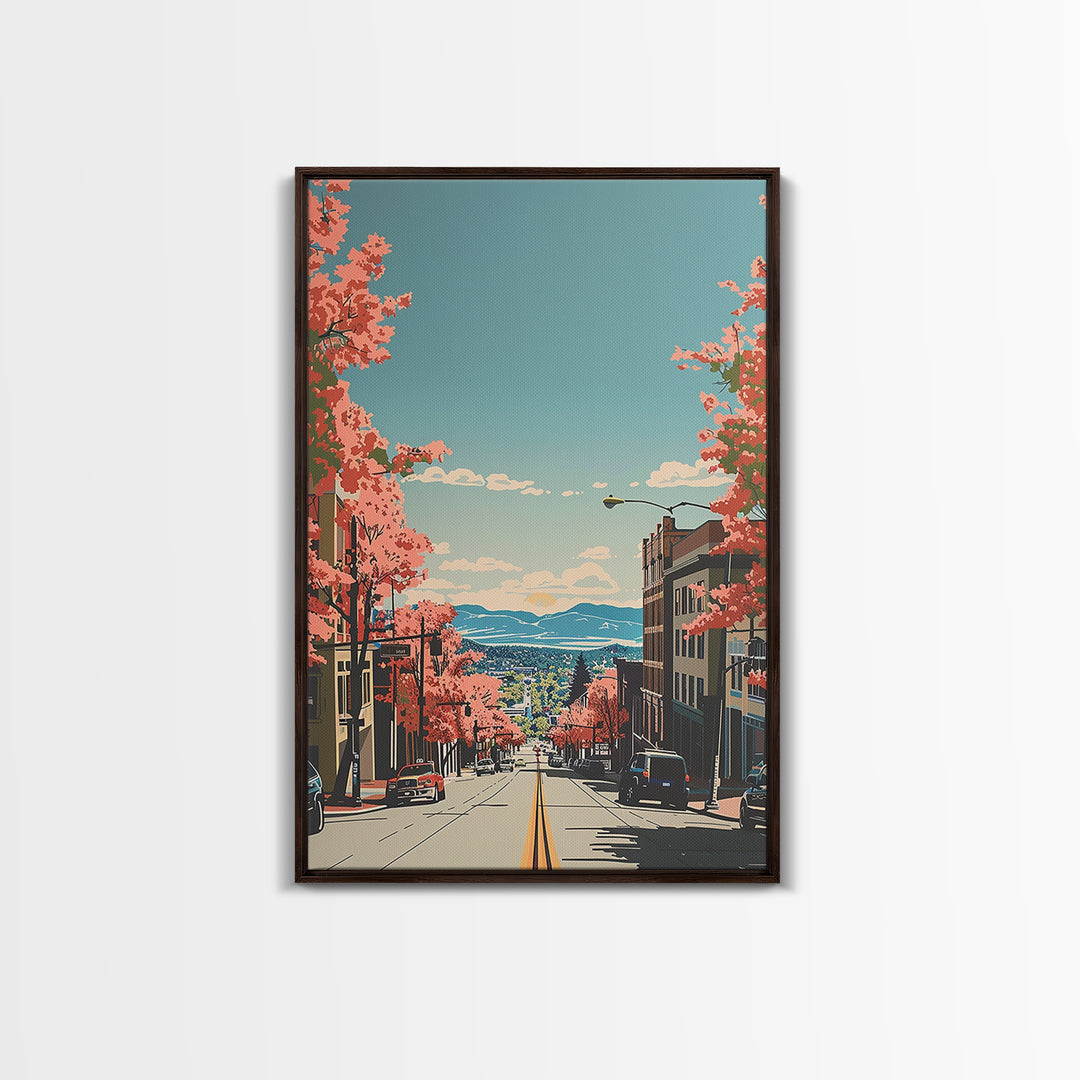 Fort Collins Travel Poster, Canvas Print, City Travel Poster, Travel Wall Art, Fine Art Print, Travel Wall Decor, Retro Travel Print