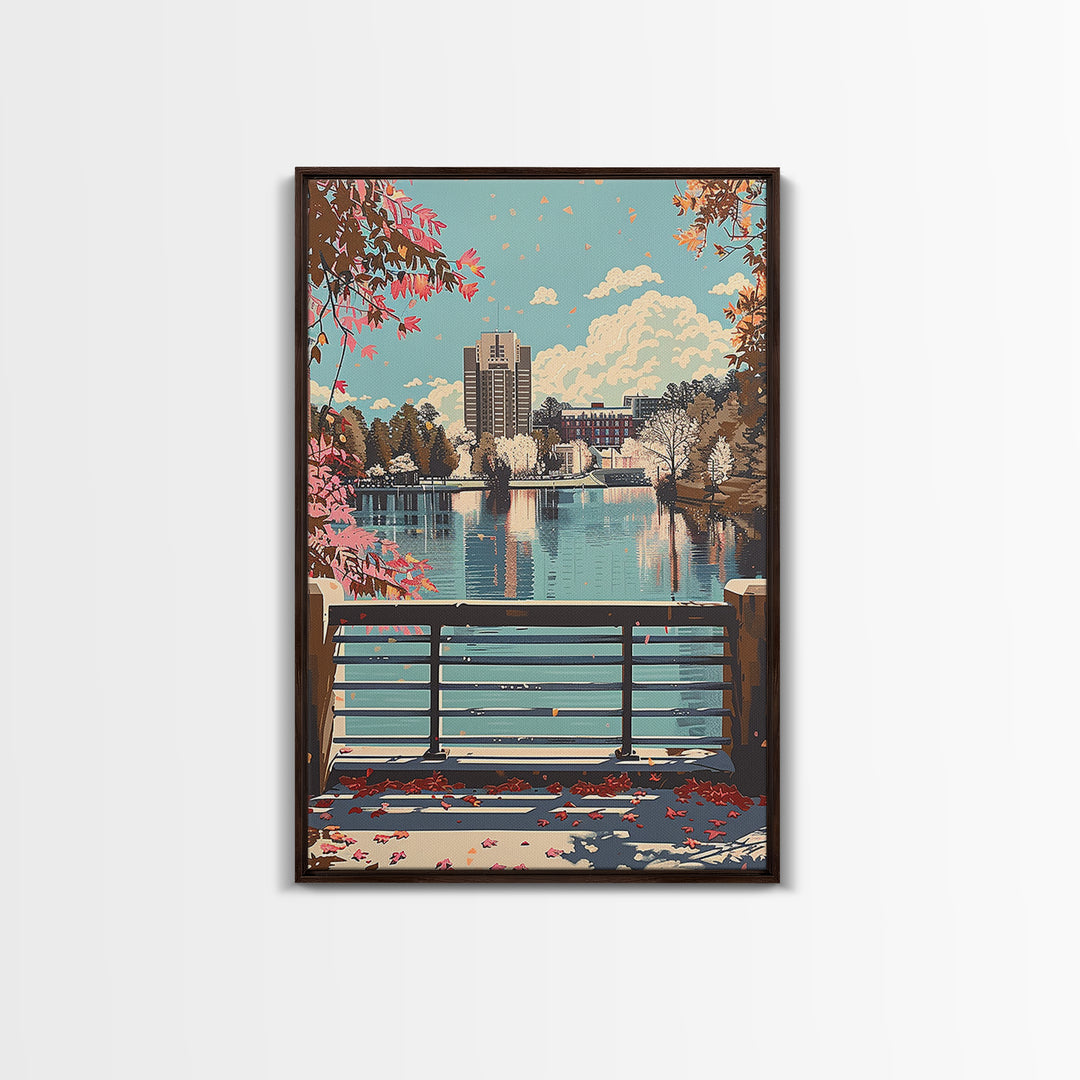 Greensboro Travel Poster, Canvas Print, City Travel Poster, Travel Wall Art, Fine Art Print, Wall Art, City Illustration, Home Decor