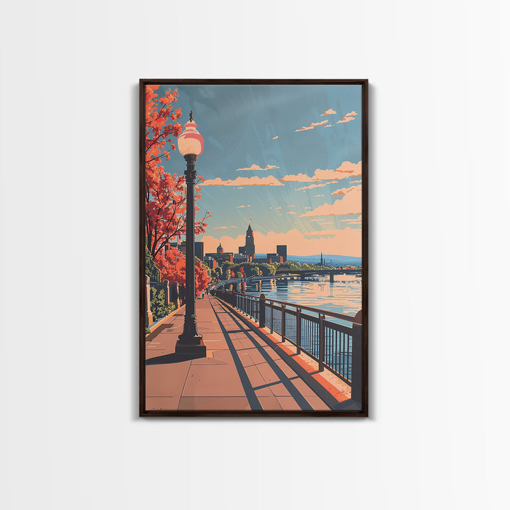 Hartford Travel Poster, Canvas Print, Travel Wall Art, City Wall Art, Art Print, Travel Prints, Travel Art Print, City Travel Poster
