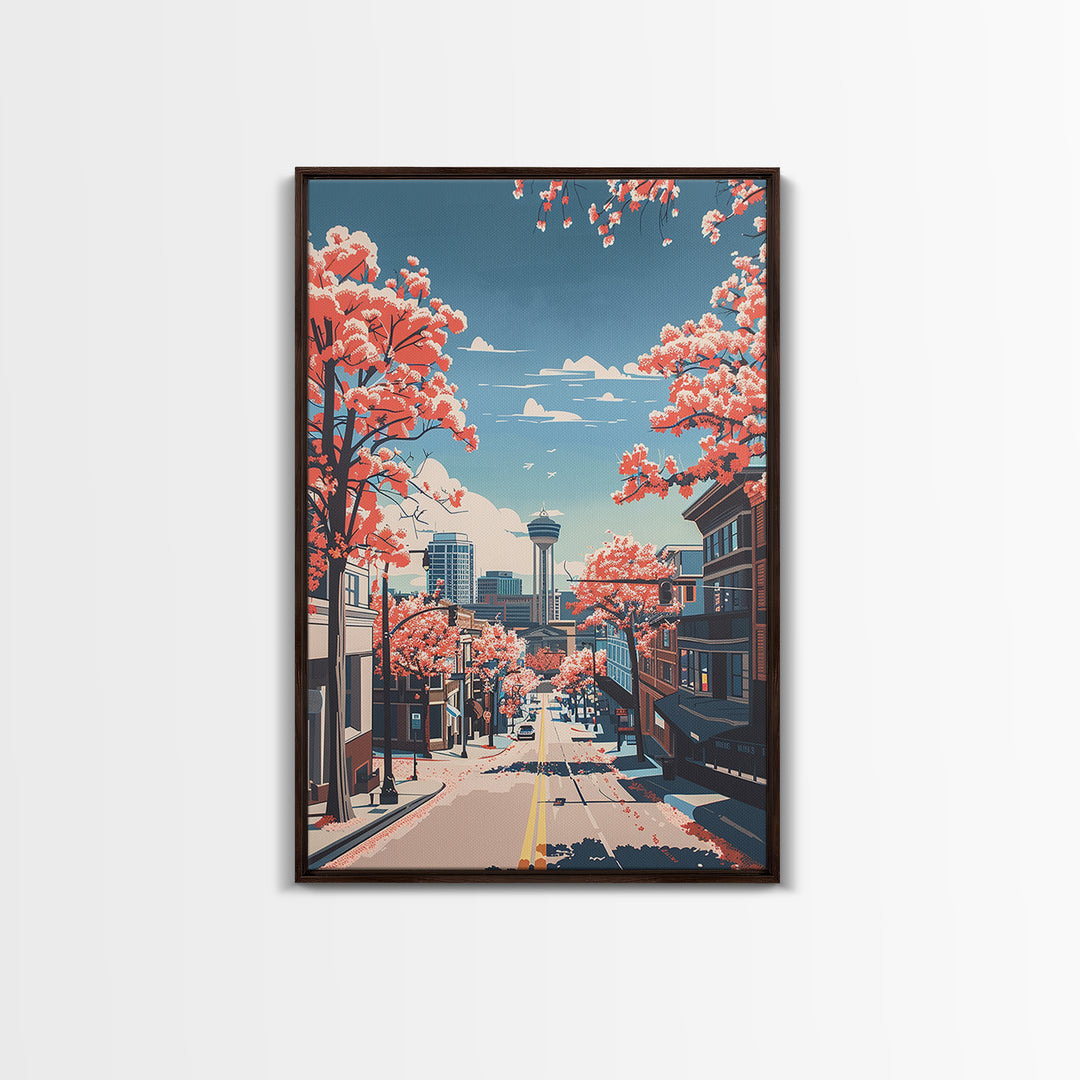 High Point Travel Poster, Framed Canvas Print, Travel Wall Art, City Wall Art, Living Room Wall Art, Travel Prints, Travel Art Print