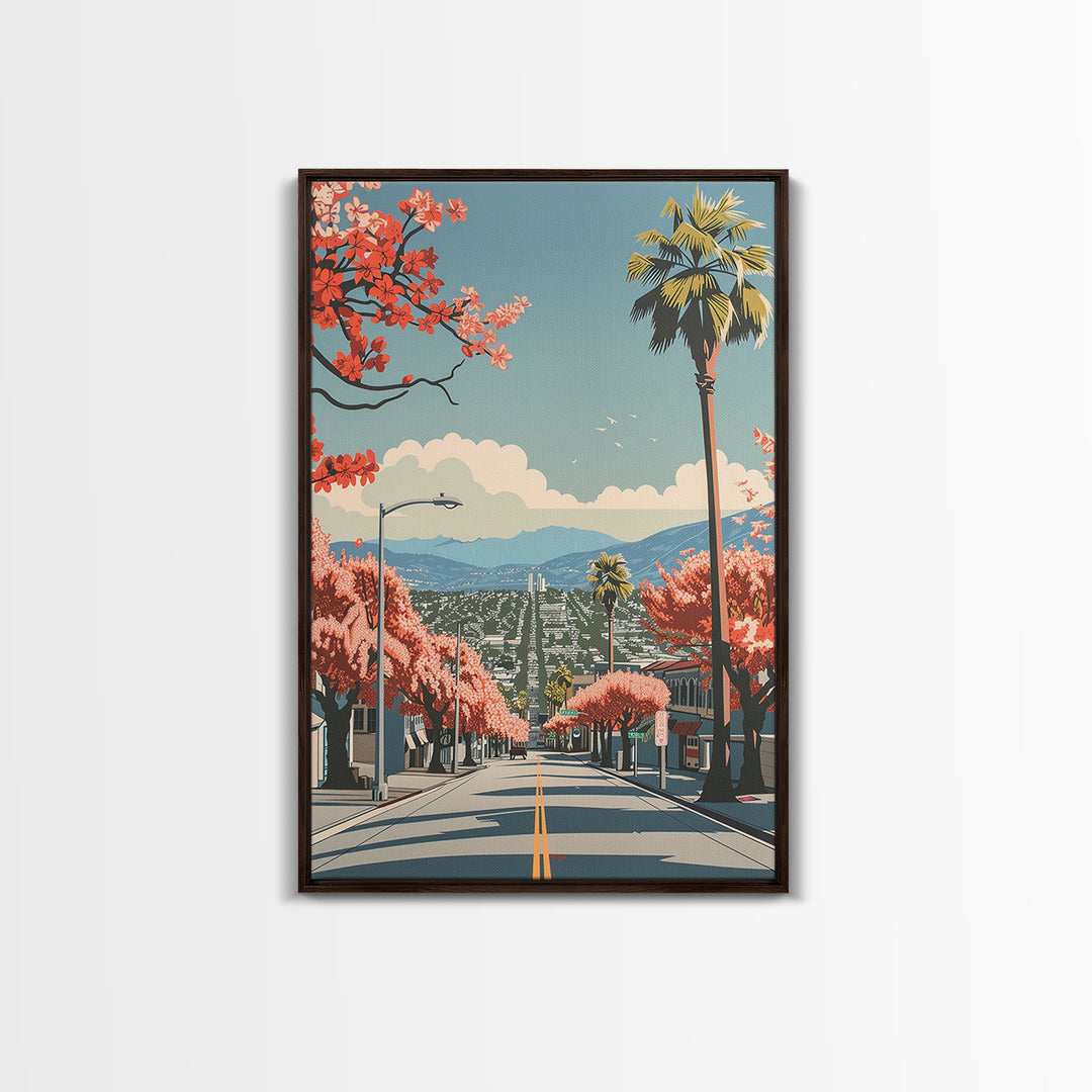 Inglewood Travel Poster, Framed Canvas Print, City Travel Poster, Travel Wall Art, Vintage Travel, Retro Wall Art, Minimalist Poster