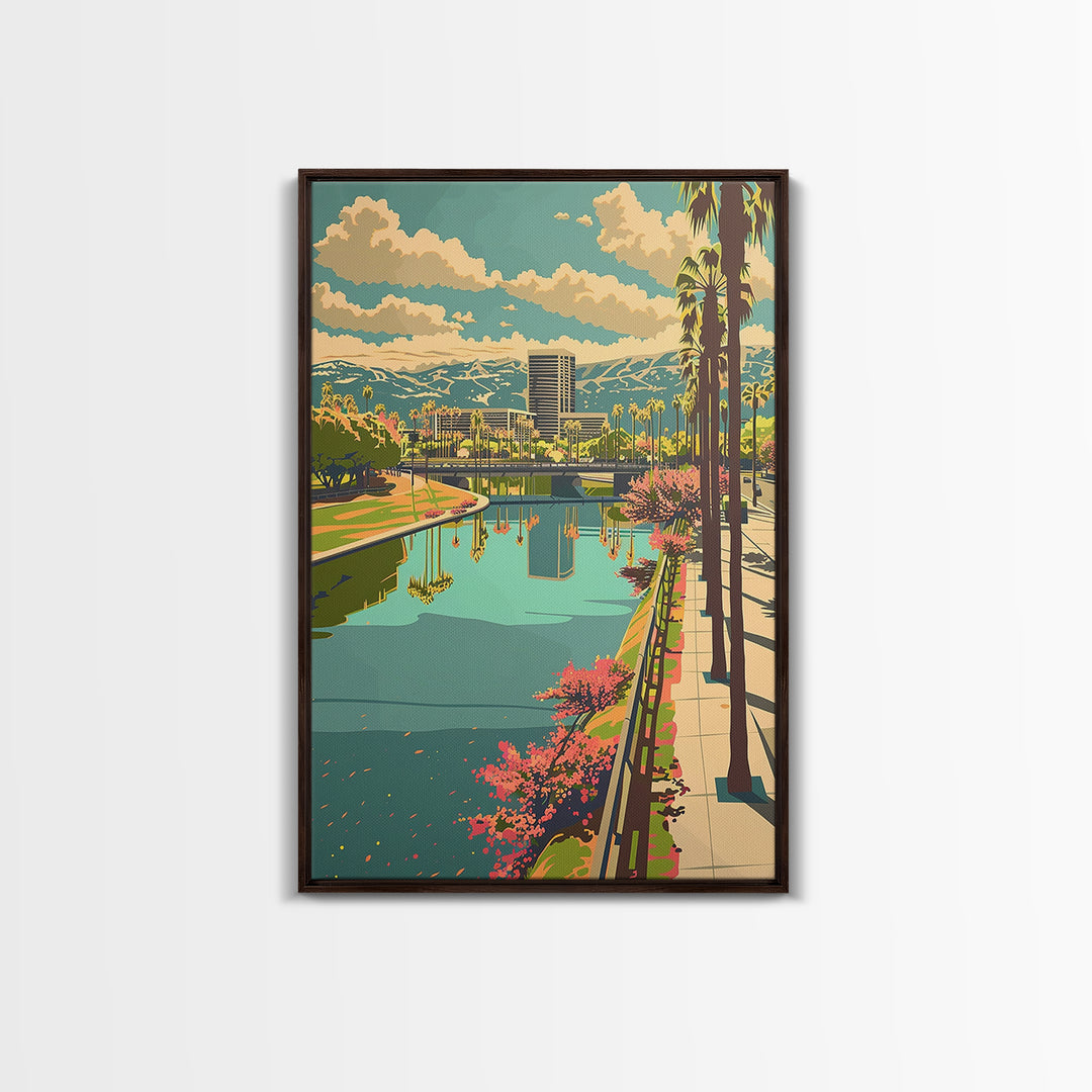 Irvine Travel Poster, Framed Canvas Print, City Art Print, Travel Wall Art, Fine Art Print, Retro Travel Poster, Vintage City Poster