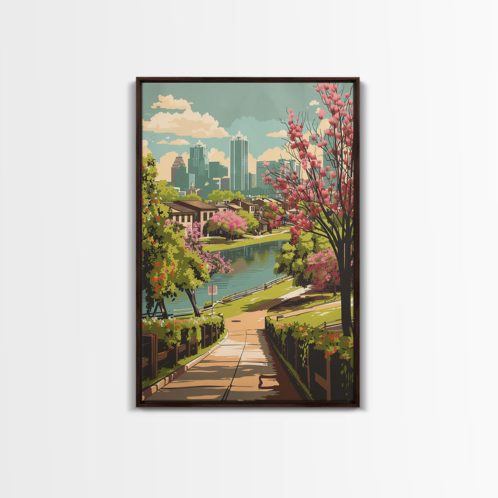 Irving Travel Poster, Framed Canvas Print, City Art Print, Travel Wall Art, Landscape Art, Art Print, City Wall Art, Wanderlust Gift