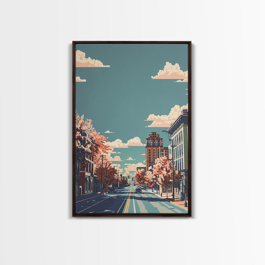 Jackson Travel Poster, Framed Canvas Print, Retro Wall Art, Travel Print, Mid Century Wall Art, Vintage Travel Print, Vintage Travel