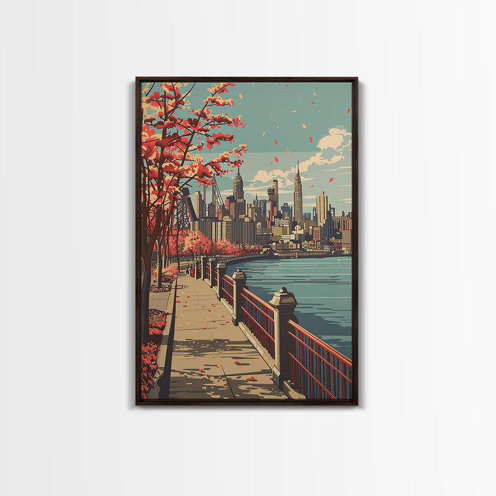 Jersey City Travel Poster, Canvas Print, City Travel Poster, Vintage City Poster, Wanderlust Gift, Vintage Travel Art, Travel Prints