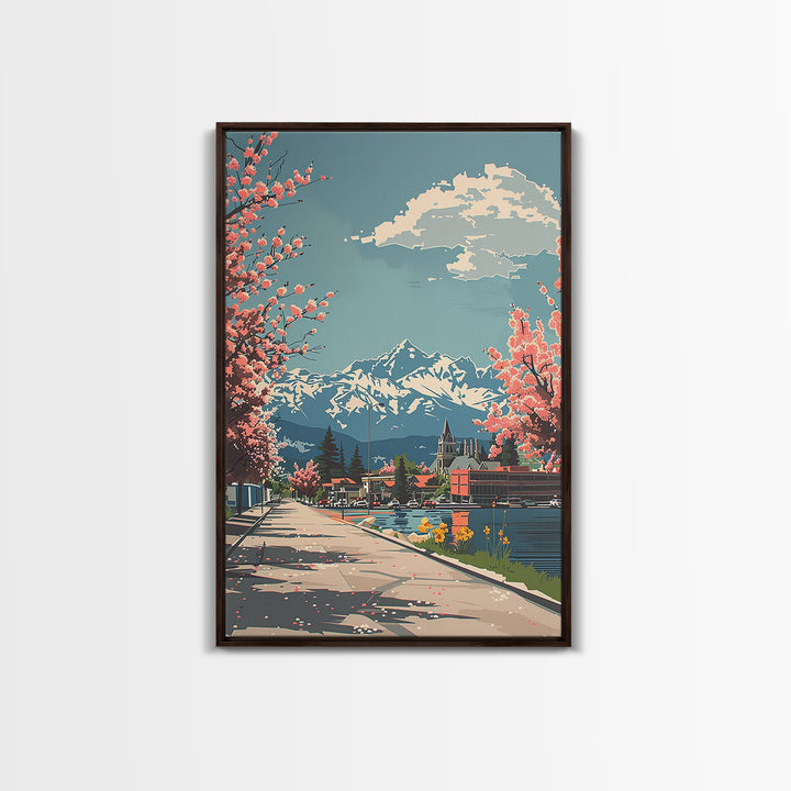 Lakewood Travel Poster, Framed Canvas Print, City Travel Poster, Travel Wall Decor, Art Print, Mid Century Wall Art, Travel Wall Art