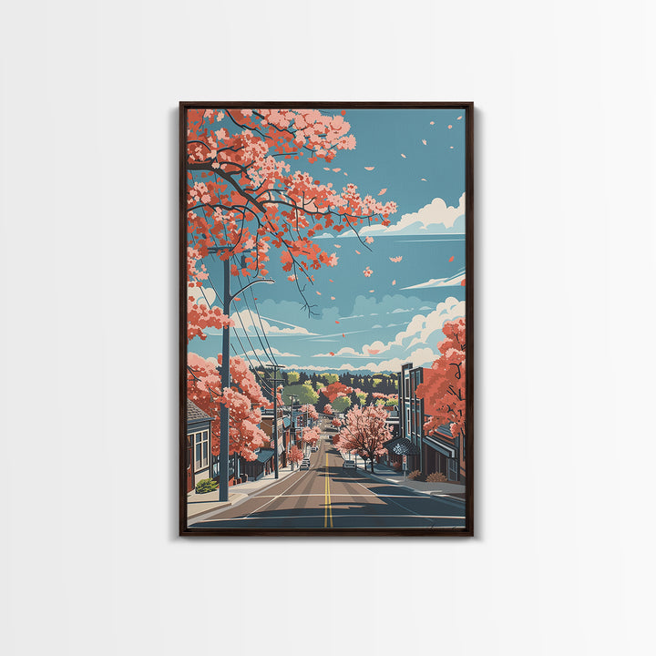 Lees Summit Travel Poster, Framed Canvas Print, City Art Print, Travel Wall Art, Colorful Wall Art, Landscape Art, Home Office Decor