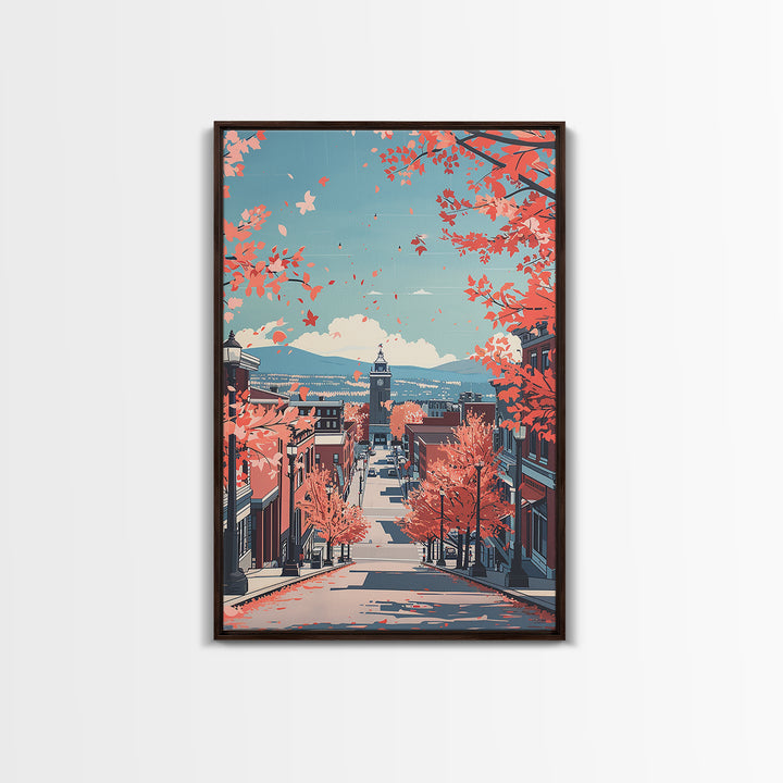 Manchester Travel Poster, Framed Canvas Print, Vintage Travel Print, City Wall Art, Retro Wall Art, City Travel Poster, Travel Print