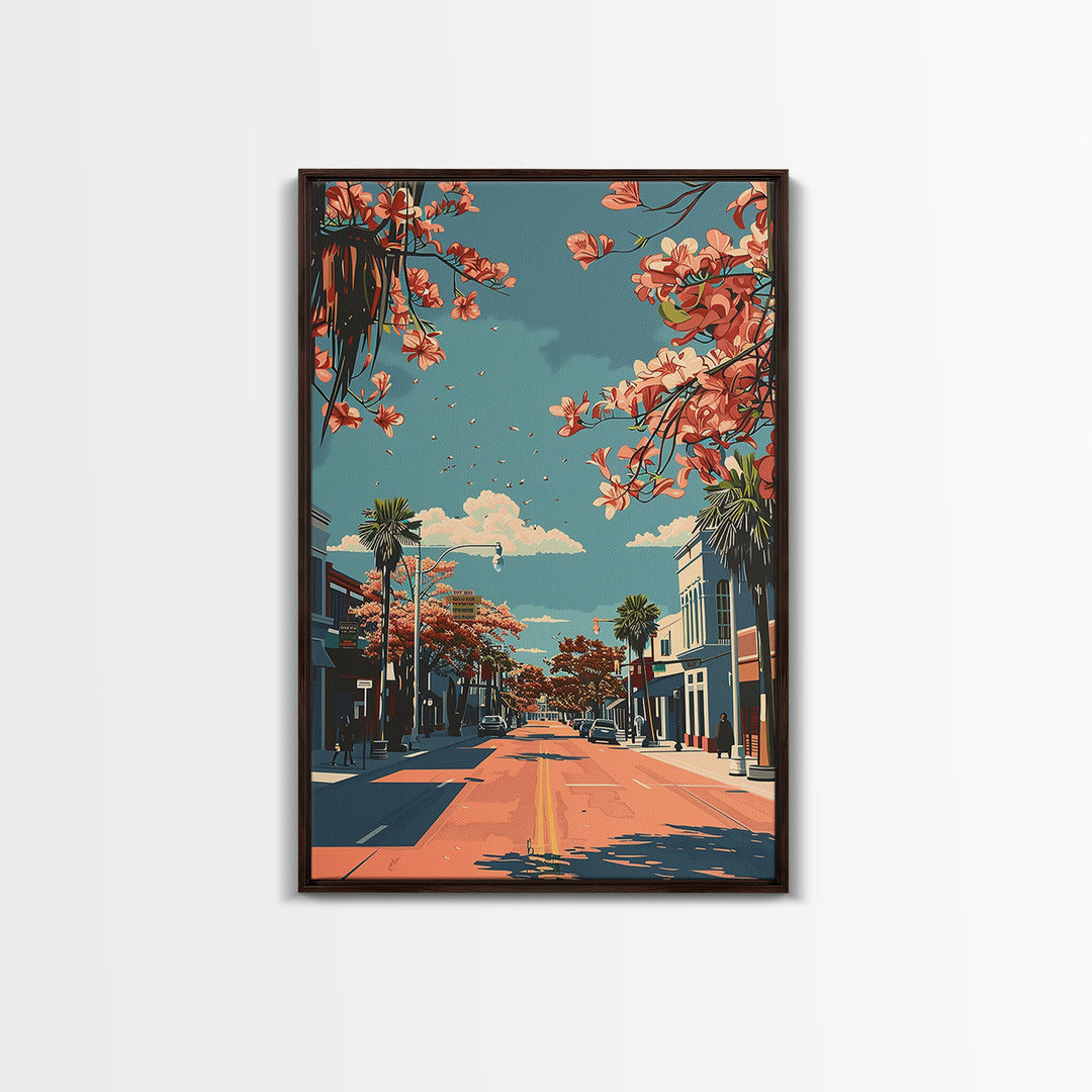 McAllen Travel Poster, Framed Canvas Print, City Art Print, Travel Wall Art, Landscape Art, Mid Century Wall Art, Retro Travel Print