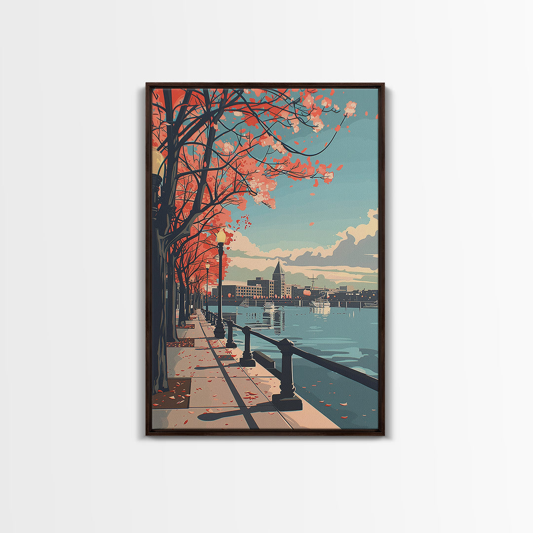 Naperville Travel Poster, Framed Canvas Print, City Travel Poster, Vintage City Poster, Travel Print, Travel Prints, Travel Wall Art
