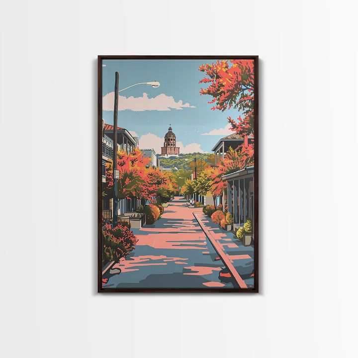 New Braunfels Travel Poster, Framed Canvas Print, Retro Travel Poster, City Wall Art, Vintage Travel, Poster Art, Retro Travel Print