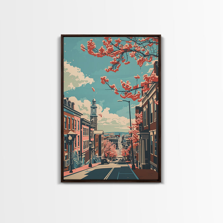 New Haven Travel Poster, Framed Canvas Print, City Travel Poster, Travel Wall Art, Vintage Travel Art, City Wall Art, Vintage Poster