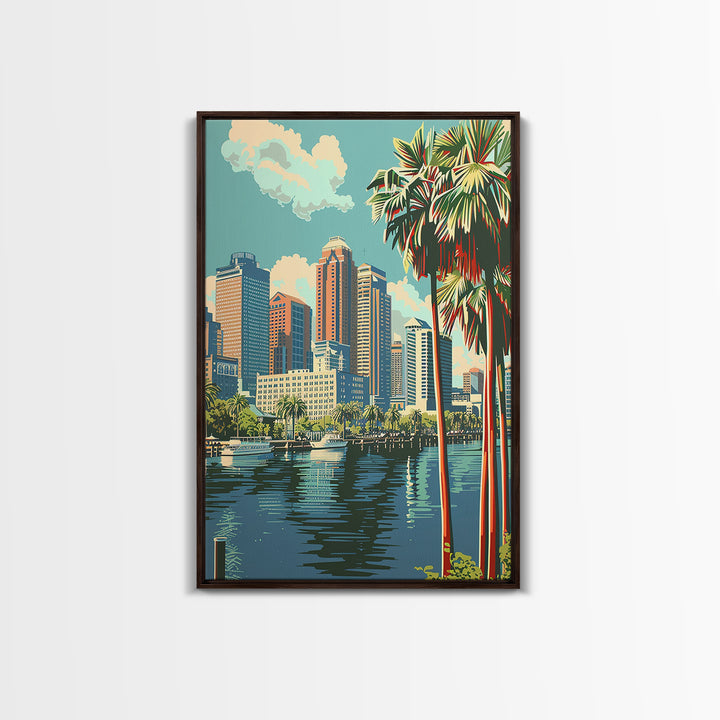 New Orleans Travel Poster, Canvas Print, Travel Wall Decor, Minimalist Poster, Retro Travel Print, Modern Wall Decor, City Art Print