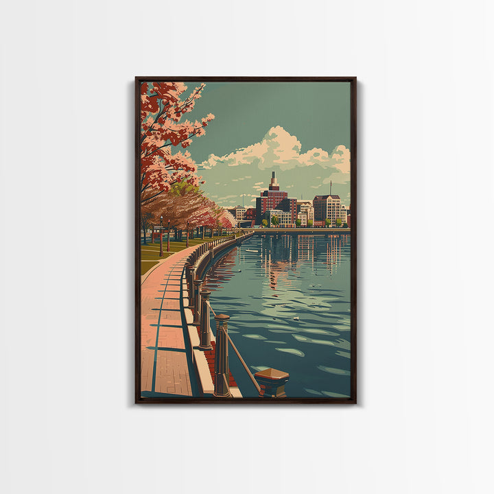 Norfolk Travel Poster, Canvas Print, City Travel Poster, Vintage City Poster, Travel Art Print, Living Room Wall Art, Vintage Poster