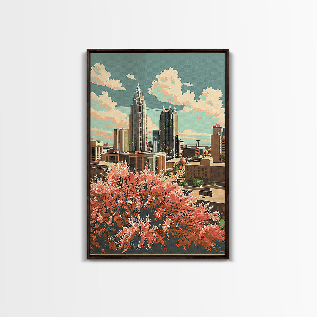 Oklahoma City Travel Poster, Framed Canvas Print, Vintage Travel Print, City Wall Art, Retro Wall Art, Poster Print, Wanderlust Gift