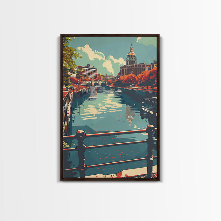 Providence Travel Poster, Canvas Print, Travel Prints, Landscape Art, Wanderlust Gift, Minimalist Poster, Poster Print, Travel Decor