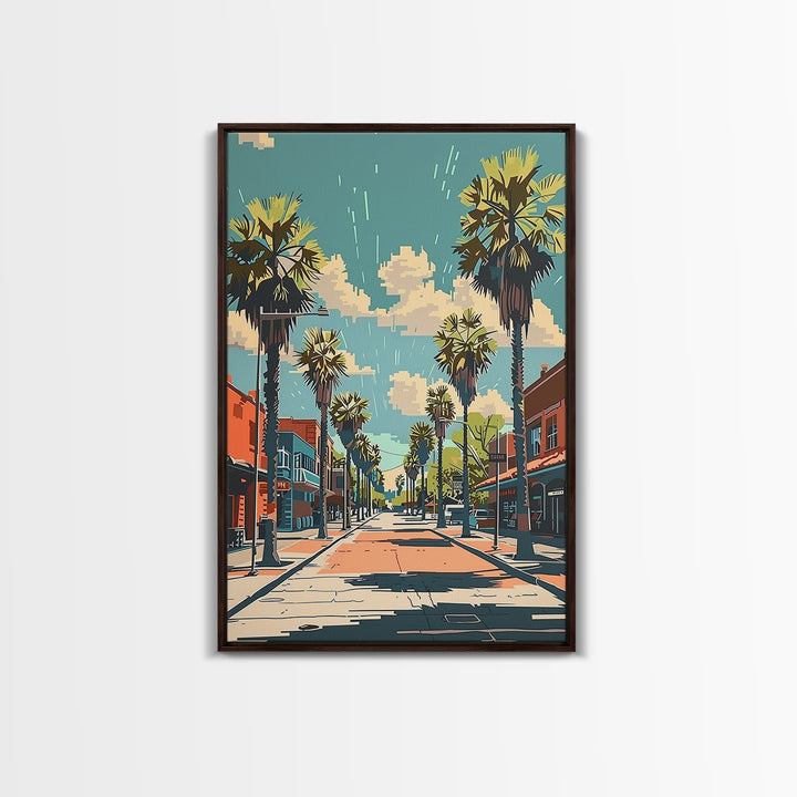 Rancho Cucamonga Travel Poster, Framed Canvas Print, Travel Wall Art, City Wall Art, Travel Art Print, Wanderlust Gift, Travel Decor