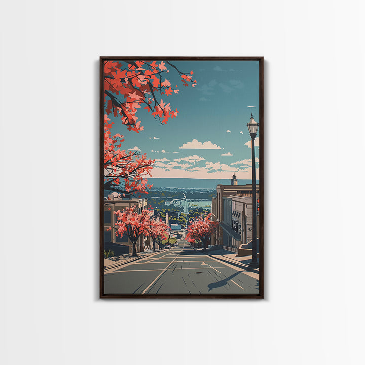 Round Rock Travel Poster, Framed Canvas Print, City Travel Poster, Travel Wall Decor, Fine Art Print, Travel Posters, City Art Print