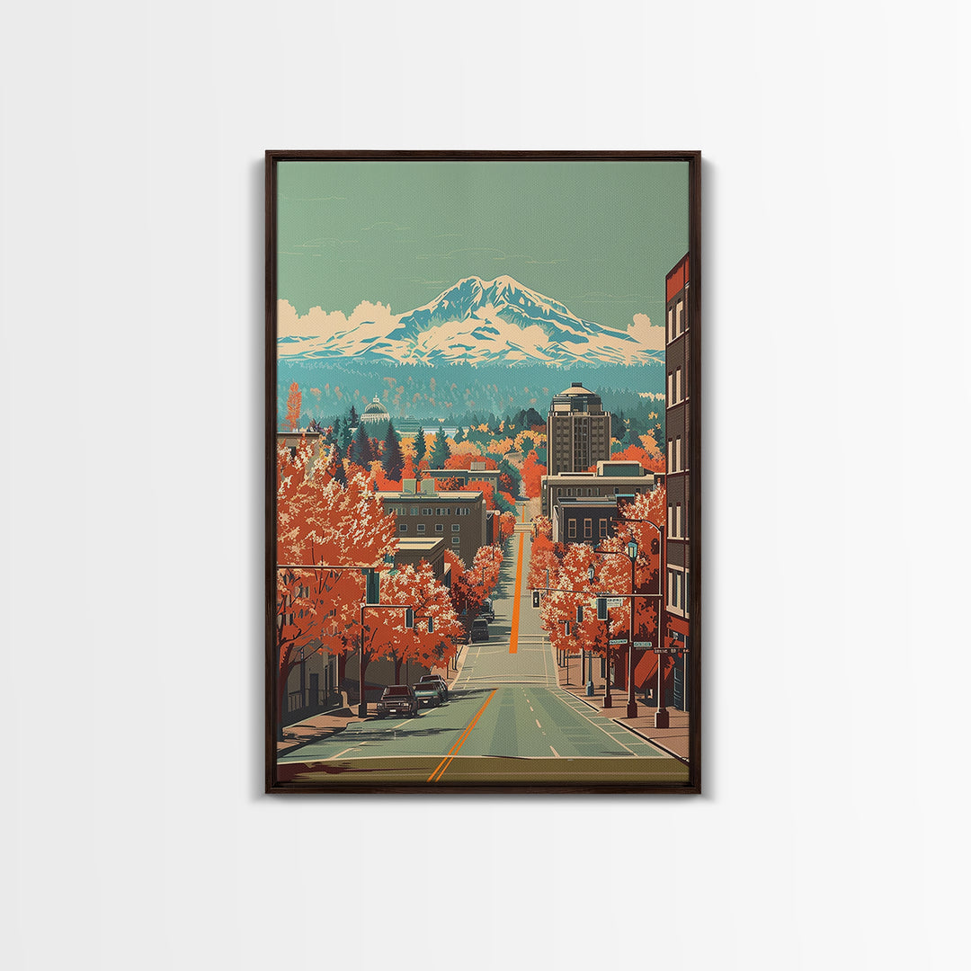 Salem Travel Poster, Framed Canvas Print, Travel Art Print, Modern Wall Decor, Travel Print, Wall Art, City Art Print, City Wall Art
