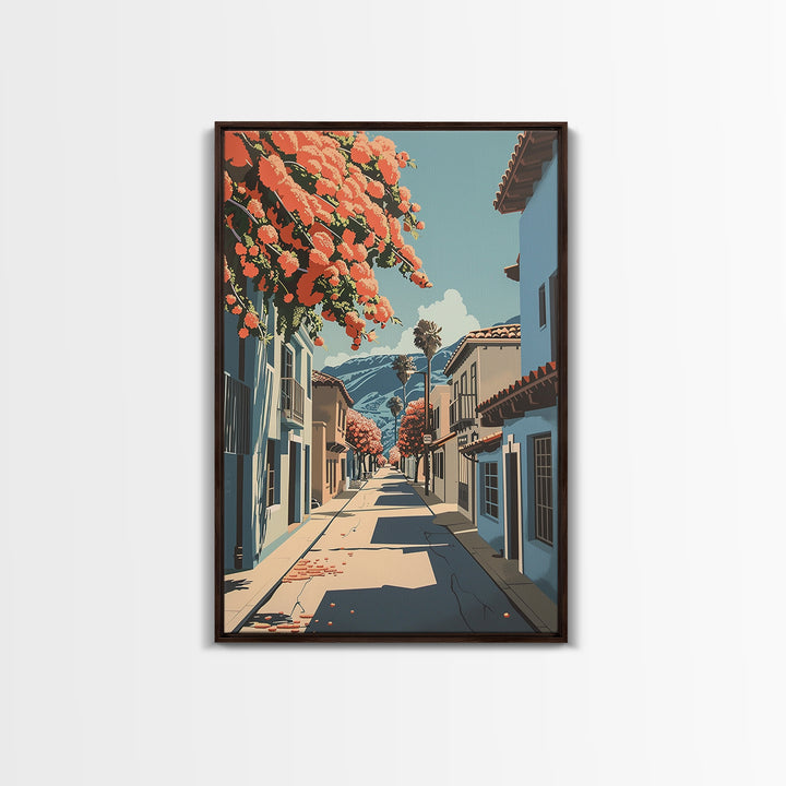 Salinas Travel Poster, Framed Canvas Print, Vintage Travel Print, City Wall Art, Living Room Wall Art, Landscape Art, Retro Wall Art