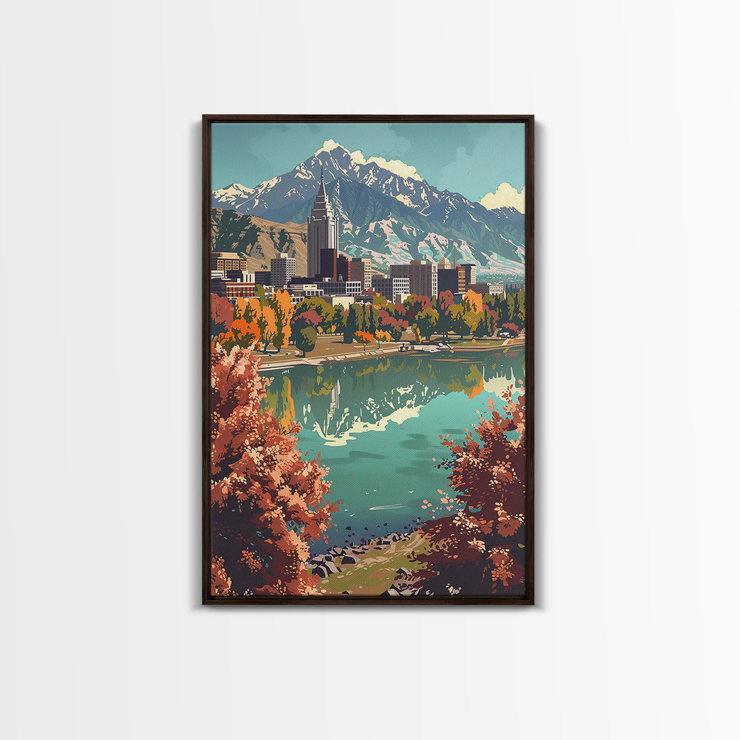 Salt Lake City Travel Poster, Canvas Print, Travel Wall Decor, Minimalist Poster, Home Office Decor, Travel Wall Art, Travel Posters