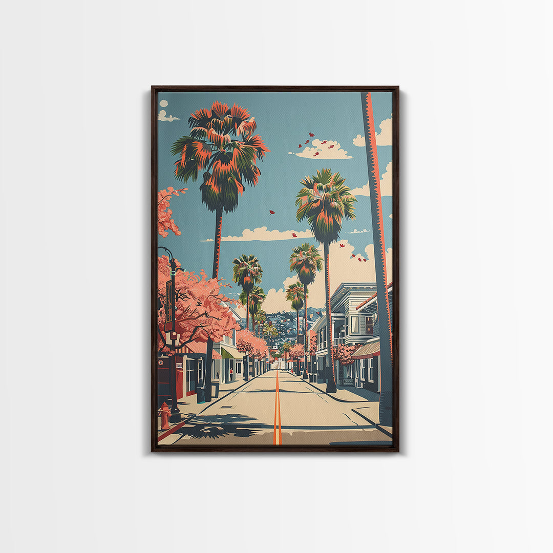 Santa Maria Travel Poster, Canvas Print, City Art Print, Travel Wall Art, Living Room Wall Art, Fine Art Print, Mid Century Wall Art
