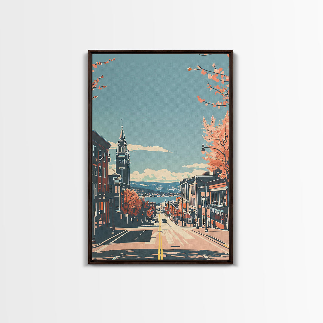 Springfield Massachusetts Travel Poster, Canvas Print, City Travel Poster, Travel Wall Decor, Retro Travel Poster, Colorful Wall Art