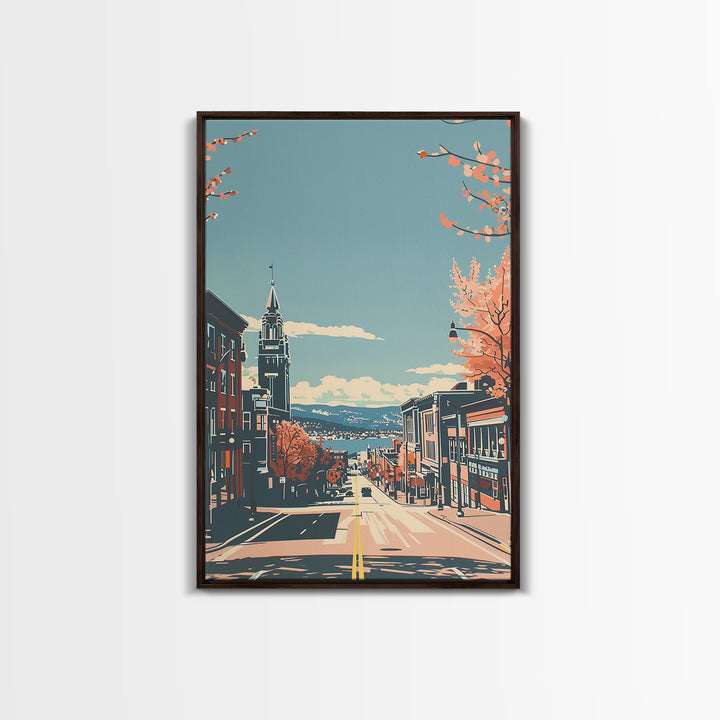 Springfield Massachusetts Travel Poster, Canvas Print, City Travel Poster, Travel Wall Decor, Retro Travel Poster, Colorful Wall Art
