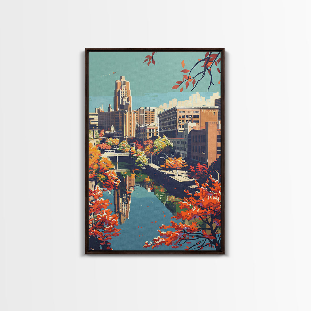 Springfield Missouri Travel Poster, Framed Canvas Print, City Travel Poster, Vintage City Poster, Poster Print, Living Room Wall Art