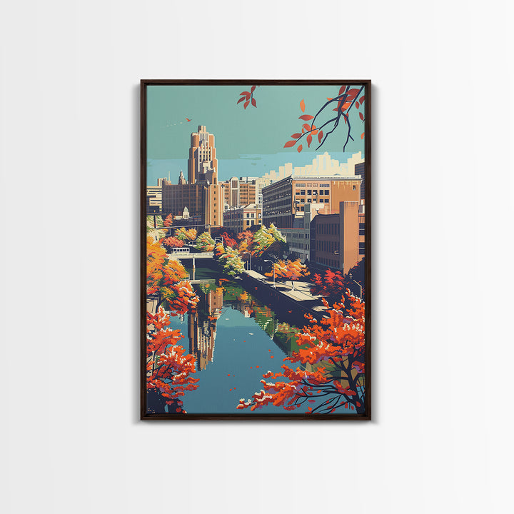 Springfield Missouri Travel Poster, Framed Canvas Print, City Travel Poster, Vintage City Poster, Poster Print, Living Room Wall Art