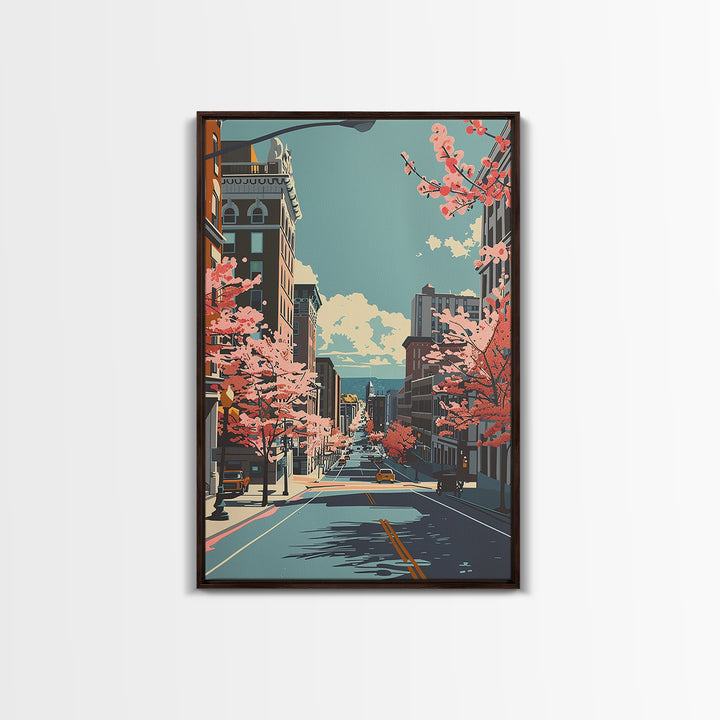 Syracuse Travel Poster, Canvas Print, City Travel Poster, Travel Wall Art, Watercolor Cityscape, Landscape Art, Living Room Wall Art