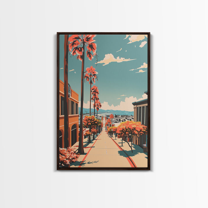 Torrance Travel Poster, Framed Canvas Print, City Travel Poster, Vintage City Poster, Vintage Travel, Retro Wall Art, Vintage Poster