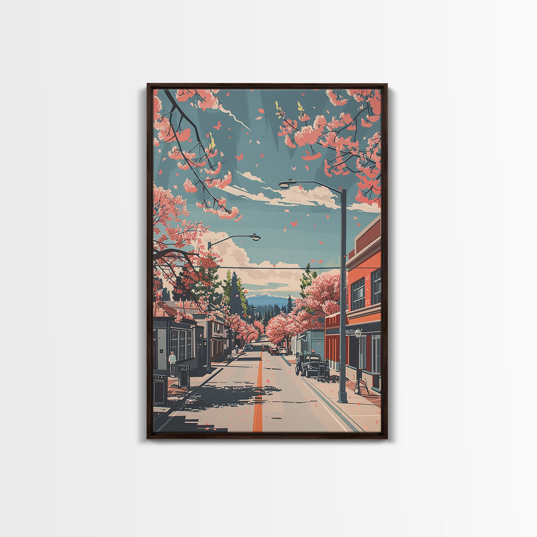 Vacaville Travel Poster, Framed Canvas Print, Retro Travel Poster, City Wall Art, City Illustration, Colorful Wall Art, Poster Print