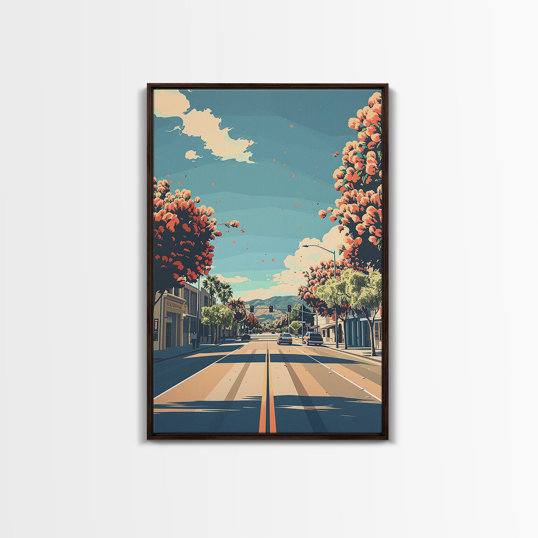 Visalia Travel Poster, Framed Canvas Print, Travel Wall Decor, Minimalist Poster, Retro Travel Poster, Retro Wall Art, Travel Prints
