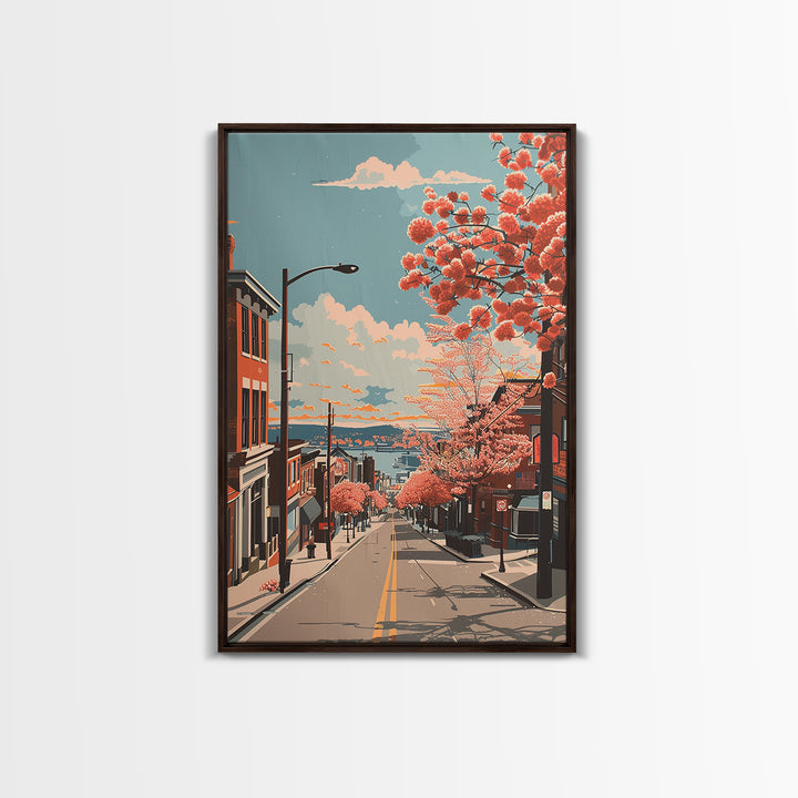 Waterbury Travel Poster, Canvas Print, Travel Wall Decor, Minimalist Poster, Home Office Decor, Fine Art Print, Living Room Wall Art