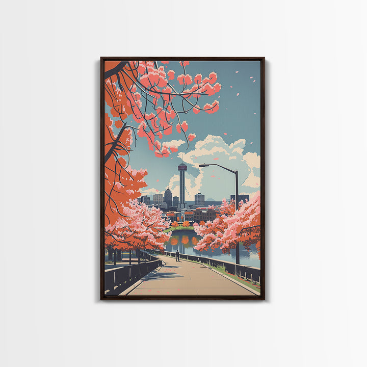 Wichita Falls Travel Poster, Canvas Print, Retro Travel Poster, City Wall Art, Vintage Travel Print, City Illustration, Poster Print