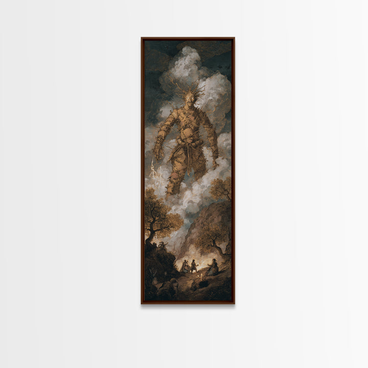 The Stitched Giant, Baroque Witchcraft Art, Tall Narrow Wall Art, Macabre Wall Art, Canvas Print, Halloween Wall Art