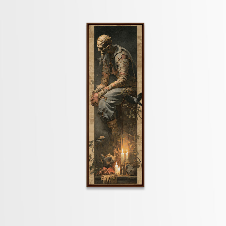 The Stitched Giant, Gothic Nightmare Art, Tall Narrow Wall Art, Gothic Horror Wall Art, Canvas Print, Halloween Wall Art