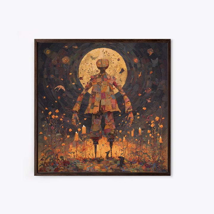 The Stitched Giant, Symbolist Dream Art, Square Wall Art, Gothic Horror Wall Art, Canvas Print, Halloween Wall Art, Macabre Wall Art