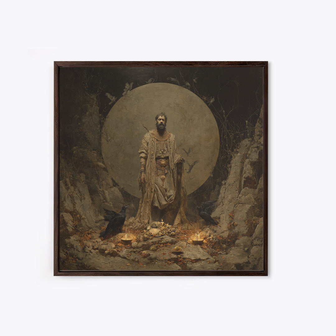 The Mummy Pharaoh, Baroque Witchcraft Art, Square Wall Art, Dark Fantasy Wall Art, Canvas Print, Halloween Wall Art, Seasonal Home Decor