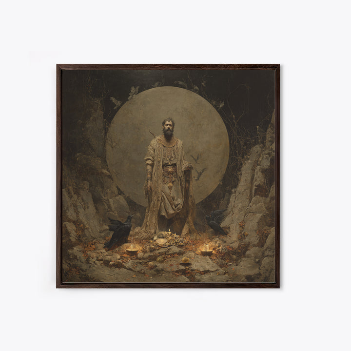 The Mummy Pharaoh, Baroque Witchcraft Art, Square Wall Art, Dark Fantasy Wall Art, Canvas Print, Halloween Wall Art, Seasonal Home Decor