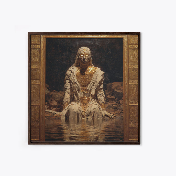 The Mummy Pharaoh, Symbolist Gothic Landscape, Square Wall Art, Macabre Wall Art, Canvas Print, Halloween Wall Art, Gothic Home Decor
