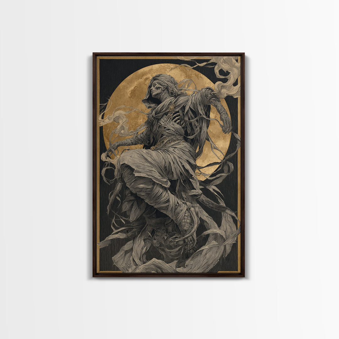 The Mummy Pharaoh, Decadent Gothic Art, Vertical Wall Art, Gothic Horror Wall Art, Canvas Print, Halloween Wall Art