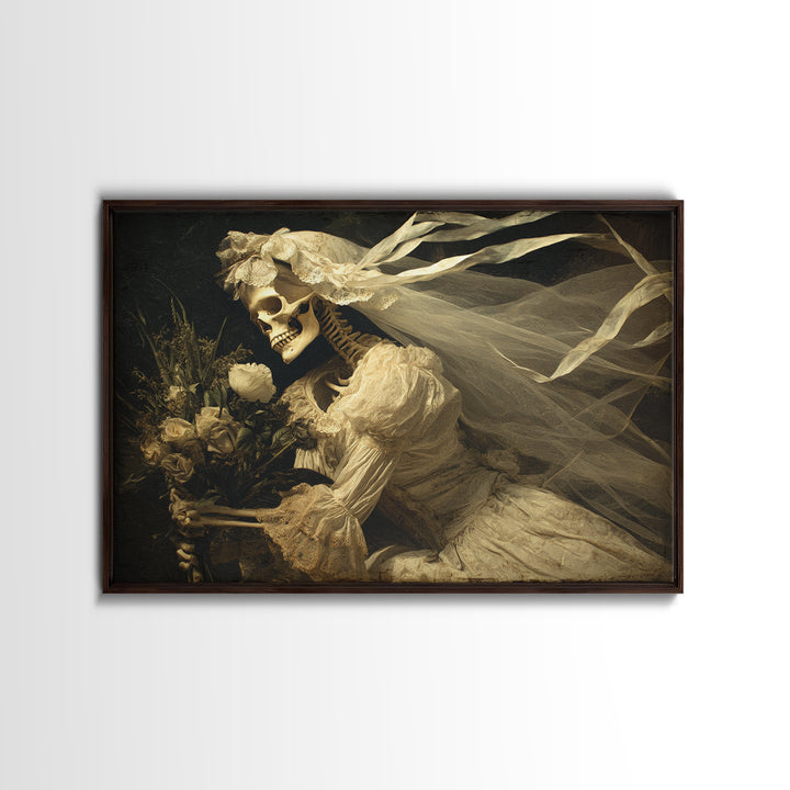 The Skeletal Bride, Symbolist Gothic Landscape, Landscape Wall Art, Gothic Horror Wall Art, Canvas Print, Halloween Wall Art